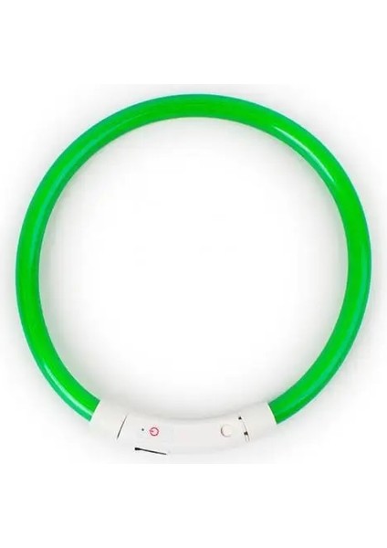 Yeşil L Tarzı Su Geçirmez USB Şarj Pet Köpek Yavrusu Boyunluk Ev Bahçe Şarj Edilebilir LED Gece Yanıp Sönen Aydınlık (Yurt Dışından)