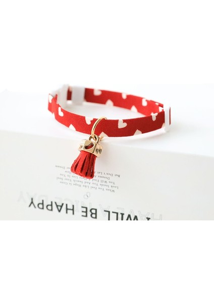 Püskül Tarzı 18-30CM Pet Sevimli Emniyet Tokası Kedi Köpek Tasması Aşk Desen Kedi Aksesuarları Ayarlanabilir Yaka Karikatür Çiçek Kiraz Kolye Evcil Hayvan Malzemeleri (Yurt Dışından)