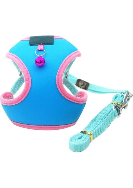 2pembe Mavi Tarzı S Beden Kedi Dantel Puantiyeli Baskı Pamuk Koşum Yelek Pet Çan ile Ayarlanabilir Köpek Yavrusu Için Yürüyüş Tasması Küçük Orta Köpek Için Örgü Koşum (Yurt Dışından)