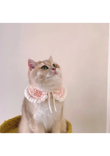 Pembe Tarzı Xs Beden Tatlı Pembe Kint Inci ile Kedi Yaka Pet Sevimli Tükürük Tığ Atkısı Kolye Köpek Hamster Tavşan Chihuahua Kedi Aksesuarı (Yurt Dışından) indirimleri