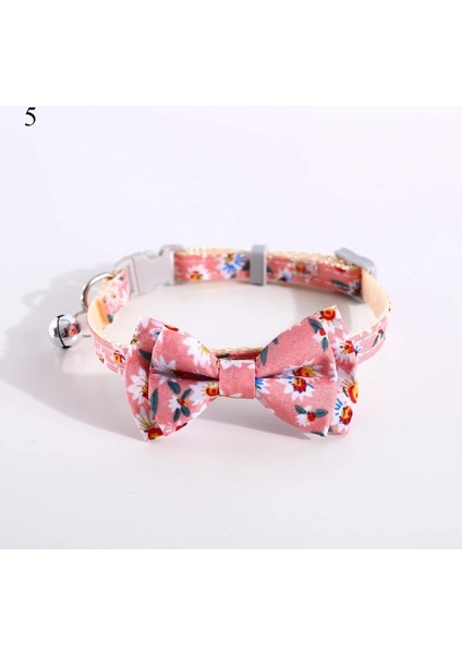 No.5 Tarzı Papatya Çiçekleri Pet Yaka Sevimli Pet Yay Ayarlanabilir Kravat Güzel Pet Aksesuarları Çan Pamuk Rahat Güvenlik Kolye Papyon (Yurt Dışından)