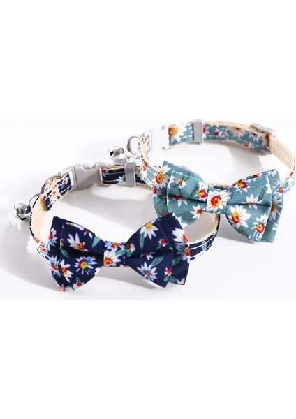 No.5 Tarzı Papatya Çiçekleri Pet Yaka Sevimli Pet Yay Ayarlanabilir Kravat Güzel Pet Aksesuarları Çan Pamuk Rahat Güvenlik Kolye Papyon (Yurt Dışından) indirimleri