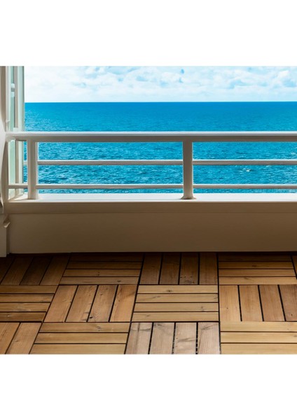 Fin Çamı Balkon Bahçe Ahşap Yer Döşemesi Karo Deck 30X30 cm - 1 Adet (0,09M2)