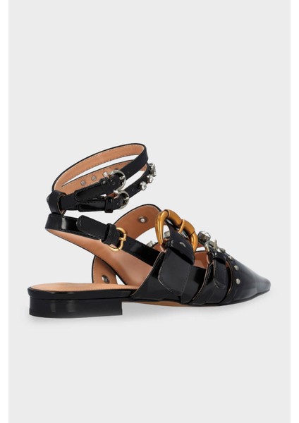 Taşlı Arkası Açık Sivri Burun Deri Ayakkabı Kadın Ayakkabı SD0025P006Z99 modelleri