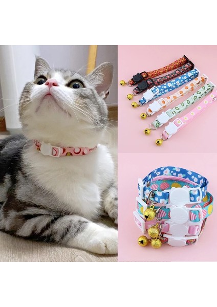 Elmas Tarzı Renkli Meyve Baskı Kedi Tasmaları Çan Tasmaları Köpek Kedi Pet Tasmaları Boyun Halkası Kedi Tasmaları Evcil Hayvan Malzemeleri Moda Sevimli (Yurt Dışından) modelleri
