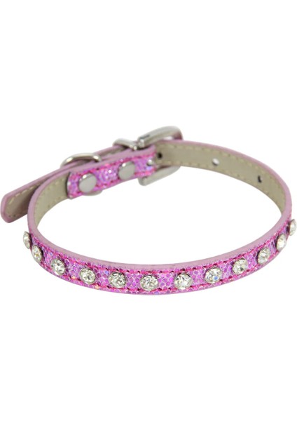 Yapay Elmas-Pembe Tarzı 1.0X35CM Yaratıcı Kedi Yaka Flaş Kolye Rhinestone Dekorasyon Aksesuarları Ayarlanabilir Boyut 5 Renk Pet Yaka (Yurt Dışından)