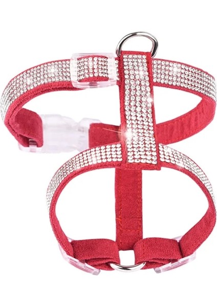 Kırmızı Stil S Beden Yansıtıcı Köpek Tasması Ayarlanabilir Pet Kolye Köpek Koşumları Yelek Tasma Hızlı Bırakma Bling Rhinestone Evcil Hayvan Ürünleri (Yurt Dışından)