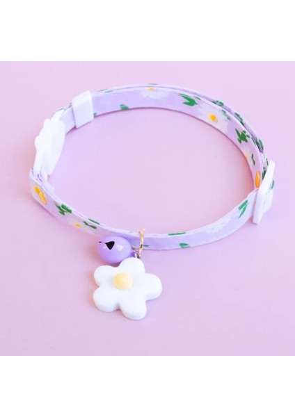 No.1 Tarzı 16-32CM Sevimli Kedi Yaka Çiçek Kiraz Kolye Ayarlanabilir Köpek ile Çift Katmanlı Kumaş Kolye Yavru Kedi Için Şeker Renk Desen Çanları (Yurt Dışından)