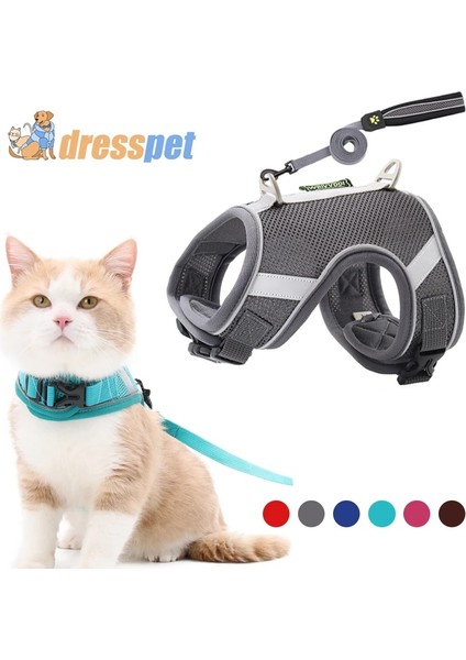 Açık Mavi Tarzı Xs Beden Kedi Koşum Nefes Yaka Pet Köpekler ve Tasma Seti Için Ayarlanabilir Göğüs Yelek Yürüyüş Kurşun Yansıtıcı Giysiler Yavru Yavru Köpek (Yurt Dışından) fiyatları