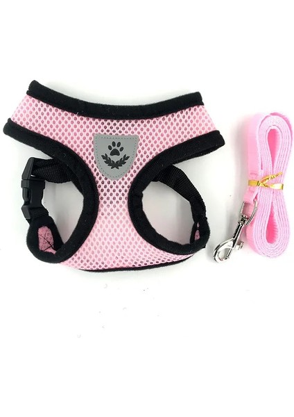 Pembe Stil L Beden Nefes Alabilir Örgü Küçük Köpek Pet Koşum ve Tasma Seti Yavru Kedi Yelek Koşum Yaka Chihuahua Pug Bulldog Kedi Arnes Perro (Yurt Dışından)