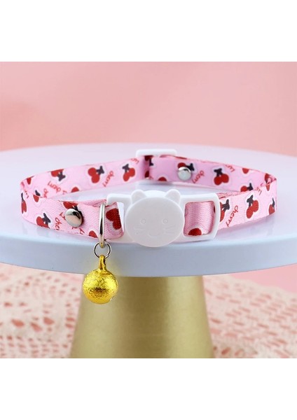Kiraz Tarzı Meyve Baskı Çanlı Kedi Tasmaları Kullanışlı Kedi Yaka Ayrılıkçı Pet Köpek Kolye Boyun Askısı Kediler Aksesuarları (Yurt Dışından)