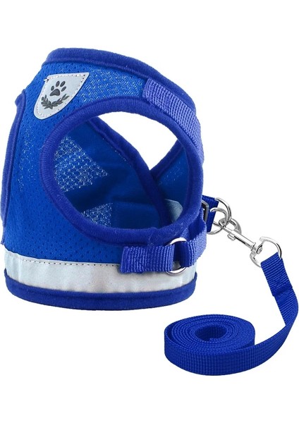 Mavi Stil Xl Beden Naylon Kedi Koşum ve Tasma Seti Yansıtıcı Yavru Köpek Köpekler Ceket Mesh Küçük Doguahua Yorkies Pug Için Pet Giysi (Yurt Dışından)