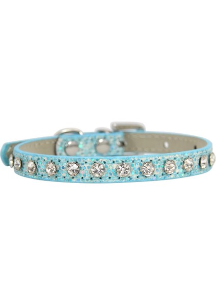 Yapay Elmas-Skyblue Stili 1.0X25CM Yaratıcı Kedi Yaka Flaş Kolye Rhinestone Dekorasyon Aksesuarları Ayarlanabilir Boyut 5 Renk Pet Yaka (Yurt Dışından)