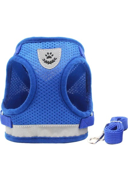 Mavi Stil M Beden Yansıtıcı Kedi Koşum ve Tasma Seti Naylon Örgü Yavru Yavru Köpekler Yelek Koşum Küçük Köpekler Için Pet Giysi Açar Bulldog Malzemeleri (Yurt Dışından)