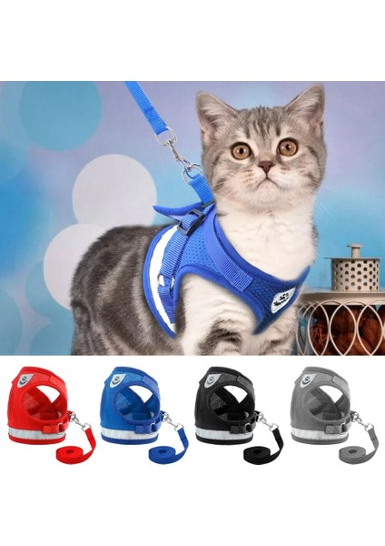 Siyah Stil L Beden Kedi Köpek Ayarlanabilir Koşum Yelek Yavru Köpekler Için Yürüyüş Kurşun Tasma Küçük Orta Köpek Için Polyester Örgü Koşum Kedi Kedi Pet (Yurt Dışından) fiyatları