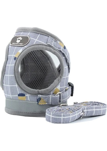 Gri Ekose Stili L-Takım 4.5-7.0kg Kediler Için Yansıtıcı Pet Kedi Koşum ve Tasma Seti Evcil Hayvanlar Için Ürünler Mesh Kedi Koşum Gotas Accesorios Kedi Koşum (Yurt Dışından)