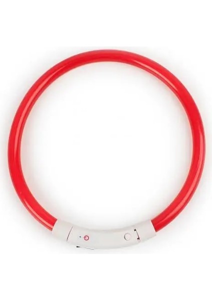 Kırmızı M Stili USB Şarj Pet Köpek Tasması Şarj Edilebilir LED Gece Yanıp Sönen Işıklı USB Şarj Pet Köpek Yavrusu Plastik Boyunluk Ev Bahçe (Yurt Dışından)
