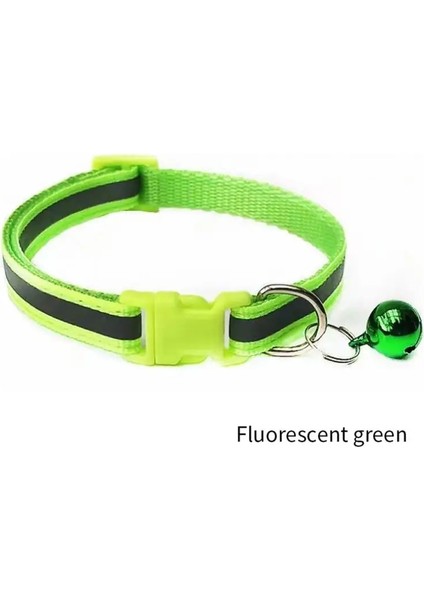 Floresan Yeşil Tarzı Renkli Çan Pet Yaka Ayarlanabilir Toka Kedi Yaka Evcil Hayvan Ürünü Yansıtıcı Yama Kişiselleştirilmiş Yavru Kedi Yaka Küçük Köpek Malzemeleri (Yurt Dışından)