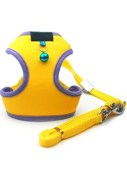 3sarı Stil L Beden Kedi Dantel Puantiyeli Baskı Pamuk Koşum Yelek Pet Çan ile Ayarlanabilir Köpek Yavrusu Için Yürüyüş Tasması Küçük Orta Köpek Için Örgü Koşum (Yurt Dışından)