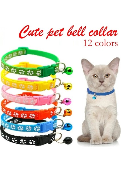 No.6 Tarzı Ayarlanabilir Naylon Ayak Izi Toka Şerit Sevimli Paw Baskılı Kolye Yavru Kedi Yavrusu Için Pet Kedi Çan Yaka (Yurt Dışından)