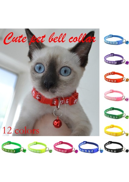 No.6 Tarzı Ayarlanabilir Naylon Ayak Izi Toka Şerit Sevimli Paw Baskılı Kolye Yavru Kedi Yavrusu Için Pet Kedi Çan Yaka (Yurt Dışından)