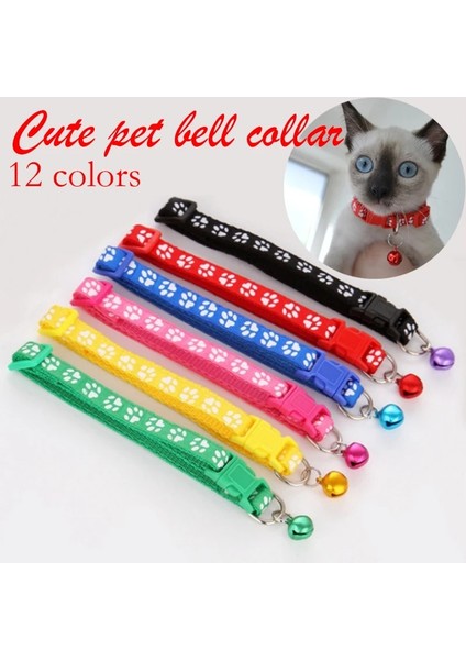 No.6 Tarzı Ayarlanabilir Naylon Ayak Izi Toka Şerit Sevimli Paw Baskılı Kolye Yavru Kedi Yavrusu Için Pet Kedi Çan Yaka (Yurt Dışından)