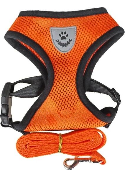 Turuncu Tarzı M 3-4.5kg Kedi Köpek Ayarlanabilir Koşum Yelek Yavru Köpekler Için Yürüyüş Kurşun Tasma Küçük Orta Köpek Için Polyester Örgü Koşum Kedi Kedi Pet (Yurt Dışından)