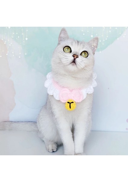 Pembe Stil S 20-28CM El Örme Ilmek Çan Kediler Yaka Tatlı Tavşanlar Köpekler Kolye Ayarlanabilir Yavru Yavru Kedi Eşarp Önlüğü Evcil Aksesuarları (Yurt Dışından) indirimleri