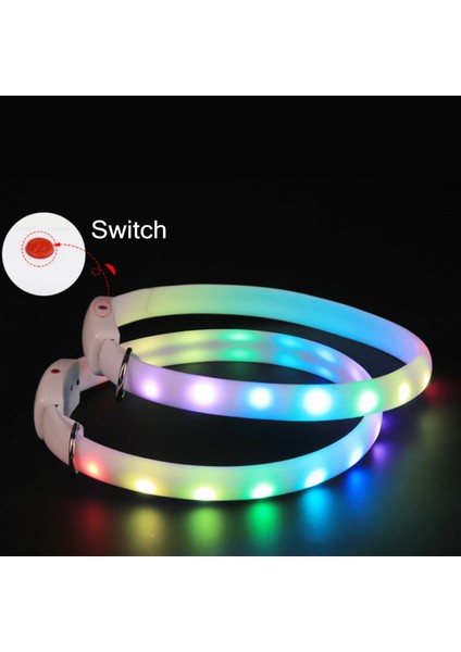 Beyaz Stil USB Şarj Edilebilir Pet Köpek LED Parlayan Yaka Pet Aydınlık Yanıp Sönen Kolye Açık Yürüyüş Köpek Gece Güvenlik Yaka Pet Malzemeleri (Yurt Dışından) fırsatları