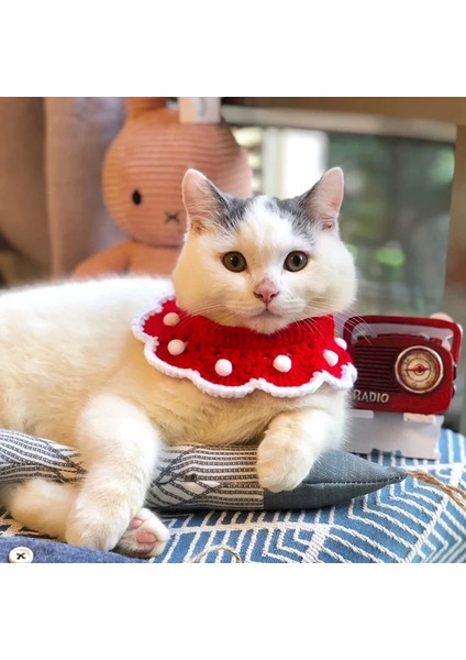 Yeşil Stil S Boyun 20-25CM Noel Kırmızı Örme Kedi Yaka Eşarp Sevimli El Yapımı Tığ Yavru Tavşanlar Bandana Evcil Küçük Köpekler Kolye Aksesuarları x (Yurt Dışından)