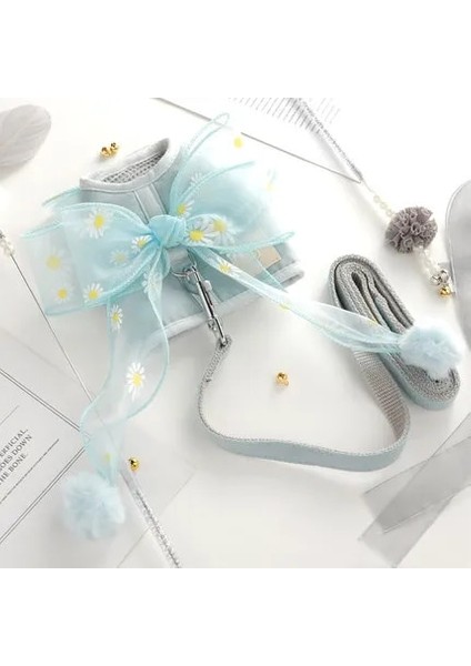 Mavi Stil M Beden Mamy Evcil Hayvanlar Için Yürüyüş Kurşun Tasma Kedi Ayarlanabilir Nefes Köpek Köpek Tasma Kedi Tasmalar Kayış Çekiş Halat Yavru Kedi Koşum Yelek (Yurt Dışından)