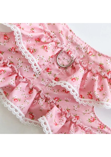 Pembe Stil S Beden Tasma ile Kedi Köpek Koşum Pet Çiçek Dantel Elbise Köpek Yavrusu Ayarlanabilir Yelek Yaka Açık Yürüyüş Chihuahua Schnauzer (Yurt Dışından) fırsatları