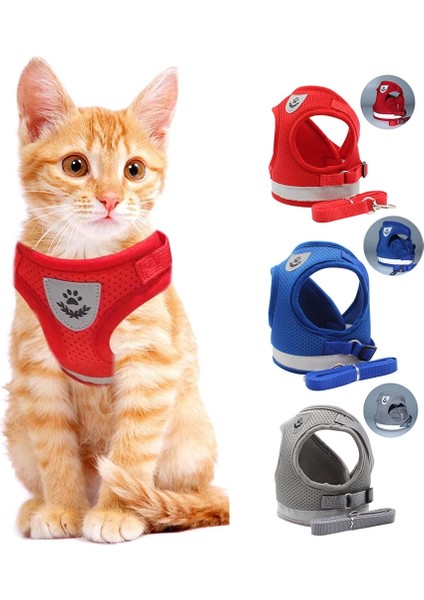 Kırmızı Stil L Beden Nefes Alabilir Kedi Koşum ve Tasma Kaçış Kanıtı Evcil Hayvan Giysileri Yavru Yavru Köpekler Yelek Ayarlanabilir Kolay Kontrol Yansıtıcı Kedi Koşum (Yurt Dışından) fiyatları