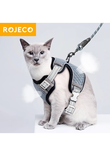 Gri Tarzı L Beden Rojeco Ayarlanabilir Kedi Koşum Kediler Için Kurşun Tasma Nefes Yansıtıcı Yavru Kedi Koşum Yelek Pet Yürüyüş Tasması Evcil Hayvan Aksesuarları (Yurt Dışından) fiyatları