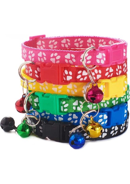 Renk 10 Tarzı Boyun Çevresi 19-32CM Collier Dökün Chiot Yaka Kedi Pet Kedi Kolye Yaka Çan ile Sevimli Pençe Baskı Yavru Kedi Için Ayarlanabilir Naylon Şerit Boyun Askısı (Yurt Dışından)
