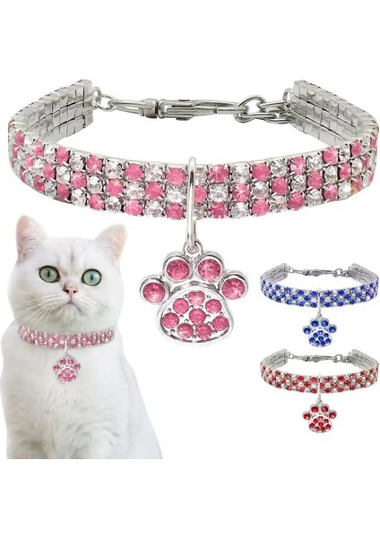 Beyaz Stil L Beden Elmas Kakma Pet Kedi Yaka Pety Kristal Elastik Kediler Yaka Ayak Izleri Aksesuarları Yavru Köpek Yaka Kedi Kolye (Yurt Dışından) fiyatları