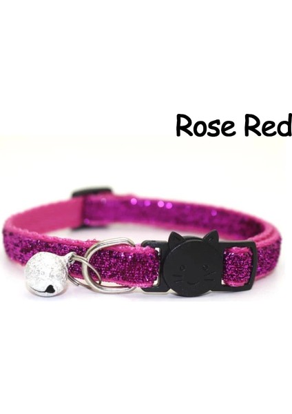 Gül Kırmızı Stili Ayarlanabilir Suprepet Sevimli Köpek Buzlu Kedi Yaka Abs Ayarlanabilir Kayış Küçük Pet Kedi Yavru Yaka Çan ile Naylon Kayış Pet Kedi Yaka (Yurt Dışından)