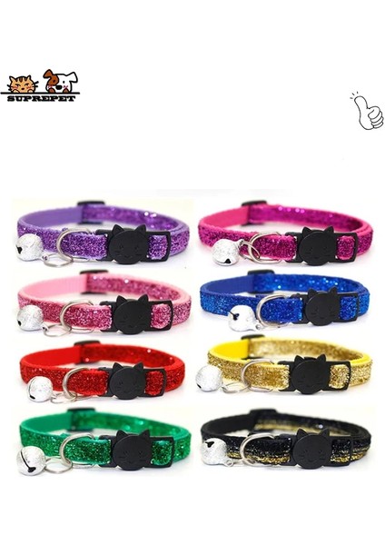 Gül Kırmızı Stili Ayarlanabilir Suprepet Sevimli Köpek Buzlu Kedi Yaka Abs Ayarlanabilir Kayış Küçük Pet Kedi Yavru Yaka Çan ile Naylon Kayış Pet Kedi Yaka (Yurt Dışından) fiyatları