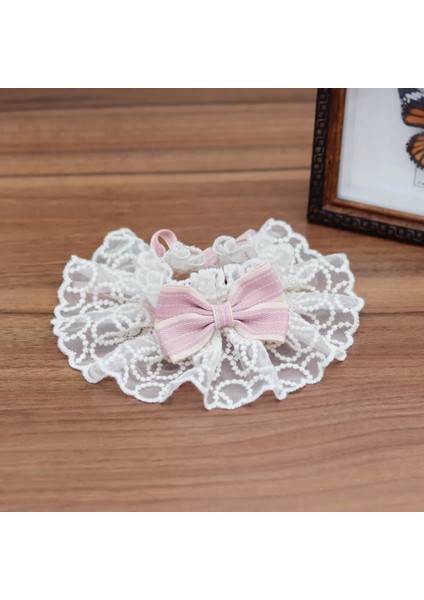 Pembe Tarzı M Beden Moda Kedi Köpek Eşarp Atkısı Kediler Yavru Kedi Çiçek Dantel Yay Çan Yaka Köpek Yavrusu Dize Önlük Kolye (Yurt Dışından)