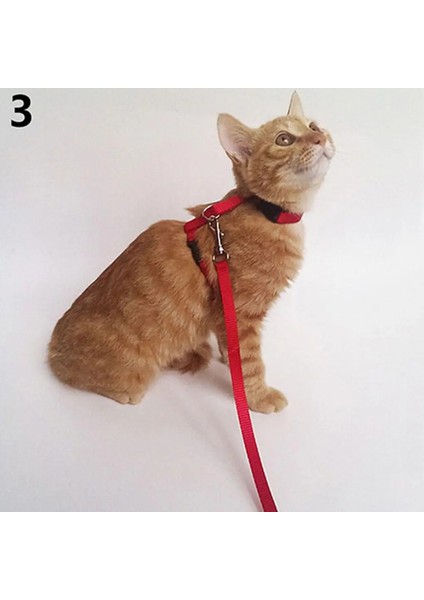 Kırmızı Stil Ayarlanabilir Köpek Kedi Yaka Koşum Tasma Naylon Yansıtıcı Kedi Koşum ve Tasma Pet Yavru Kedi Yaka Kurşun Tasma Çekiş Tasması Gato (Yurt Dışından)