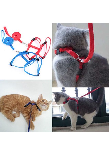 Kırmızı Stil Ayarlanabilir Köpek Kedi Yaka Koşum Tasma Naylon Yansıtıcı Kedi Koşum ve Tasma Pet Yavru Kedi Yaka Kurşun Tasma Çekiş Tasması Gato (Yurt Dışından) fiyatları