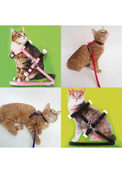 Kırmızı Stil Ayarlanabilir Köpek Kedi Yaka Koşum Tasma Naylon Yansıtıcı Kedi Koşum ve Tasma Pet Yavru Kedi Yaka Kurşun Tasma Çekiş Tasması Gato (Yurt Dışından) modelleri