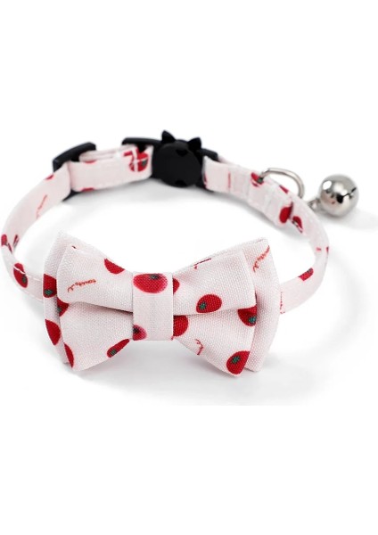 Açık Gri Tarzı 1.0X28CM Çan ve Papyonlu Ayrık Kedi Yaka, Ekose Tasarım Ayarlanabilir Emniyetli Kedi Yavrusu Tasması(6.8''-10.8'') (Yurt Dışından)