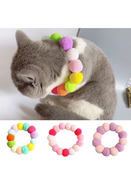 Mor Tarzı Xl Beden Peluş Top Köpek Yaka Kedi Kolye Tatlı Pet Eşarp Sevimli Kitty Aksesuarları Pembe Köpek Boyun Askısı Ponponlu Yorkie Chihuahua Pug (Yurt Dışından) fiyatları