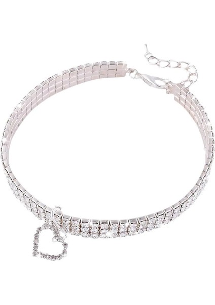Mavi Stil L Beden Kedi Tasması Küçük Köpek Kolye Rhinestone Bling Kalp Kolye ile Elmas Yaka Pet Supplieuahua Kedi Yavrusu Köpek (Yurt Dışından)