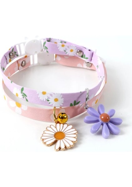 A-02 Stili Ayarlanabilir Evcil Hayvanlar Kediler Tasmalar Papatya Çiçek Desenli Çan Yakalı Kediler Yavru Kedi Yaka Kurşun Tasmalar Ev Evcil Hayvan Malzemeleri (Yurt Dışından) modelleri