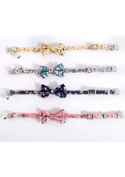 Sarı Stil 2021 Moda Güzel Kediler Için Çan Yay Yaka Teddy Komik Baskı Papatya Çiçekleri Yaka Talepleri Kedi Aksesuarları Hayvan Ürünleri (Yurt Dışından) fırsatları