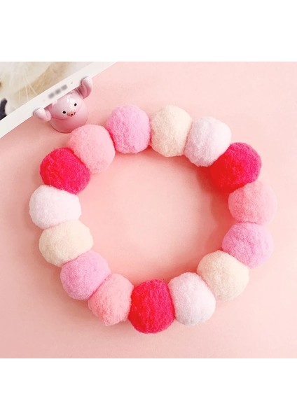 Pembe Tarzı Xl Beden Peluş Top Köpek Yaka Kedi Kolye Tatlı Pet Eşarp Sevimli Kitty Aksesuarları Pembe Köpek Boyun Askısı Ponponlu Yorkie Chihuahua Pug (Yurt Dışından)