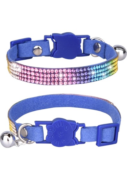 Renkli-Darkblue Tarzı 1.0X32CM Parlak Taklidi Pet Yaka Süper Ince Yumuşak Konfor Kitty Dekorasyon Kedi Yaka Asılı Çan Emniyet Tokası Köpek Tasması Aksesuarları (Yurt Dışından)