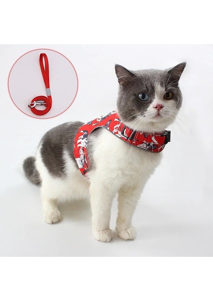 Kırmızı Stil S Beden Kaçış Geçirmez Kedi Yelek Koşum Tasma Seti Ayarlanabilir Yansıtıcı Koşum Kediler Için Yumuşak Nefes Göğüs Kemeri Köpek Pet Malzemeleri (Yurt Dışından)